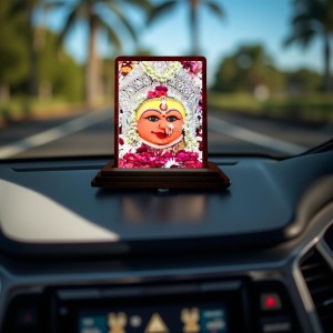 Car Desk/Table Top Harsiddhi_Maa Wooden Photo Stand 3x4 Inches, Compact & Stylish Spiritual Display For Car, Home & Office (Pack Of 1) (F14446) Car Desk/Table Top Harsiddhi_Maa Wooden Photo Stand 3x4 Inches, Compact & Stylish Spiritual Display For Car, Home & Office (Pack Of 1) (F14446)