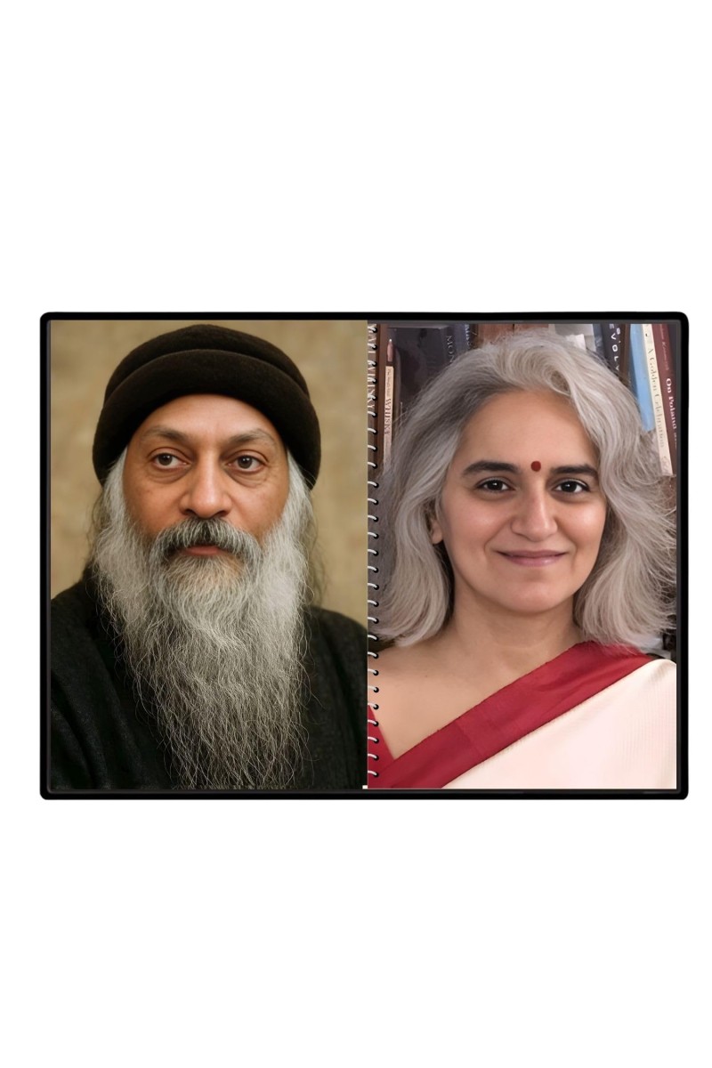 Acharya Rajneesh (Oshoo) &Maa Anand Sheela Laminated Photo - 7x9 Inches, Divine Blessings For Home & Office And Temple Decoration (F16329)