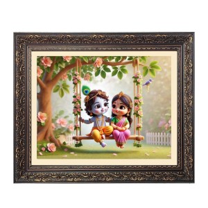 Little radha krishna Big Photo Frame - M1010-24x28 Inches for Home,Temple & Office Decoration Little radha krishna Big Photo Frame - M1010-24x28 Inches for Home,Temple & Office Decoration