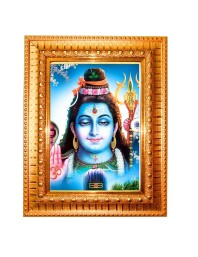 Lord Gautam Buddha Golden Designer Photo Frame | 12x16 Inch Religious Wall Hanging Frame For Home, Office Decoration and Spiritual Gift Item (M5)