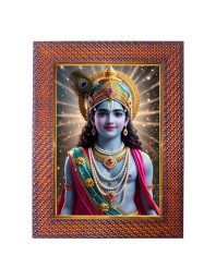 Lord Krishna Photo Frame Religious Wall & Table Decor Frame | Lord Krishna Spiritual Photo Frame For Home, Temple & Office | Decorative Hindu God & Goddess Frame (Pack Of 1) (F18036)