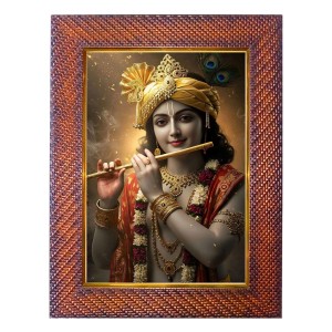 Mata Saraswati Photo Frame 17X21 Inch Religious Wall & Table Decor Frame | Mata Saraswati Spiritual Photo Frame For Home, Temple & Office (F18048X17X21)
