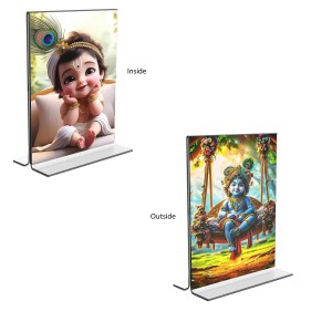 Bal Gopal Sri Krishna Acrylic T-Style Photo Stand - 5x7 Inches, Compact and Stylish Spiritual Display, easily change 2 photos (Pack of 1) Bal Gopal Sri Krishna Acrylic T-Style Photo Stand - 5x7 Inches, Compact and Stylish Spiritual Display, easily change 2 photos (Pack of 1)