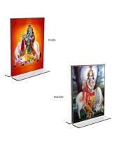 Car Desk/Table Top Sri Krishna With Cow Acrylic T-Style Photo Stand - 2.5x3.5 Inches, Compact and Stylish Spiritual Display, easily change 2 photos (Pack of 1) Car Desk/Table Top Sri Krishna With Cow Acrylic T-Style Photo Stand - 2.5x3.5 Inches, Compact and Stylish Spiritual Display, easily change 2 photos (Pack of 1)