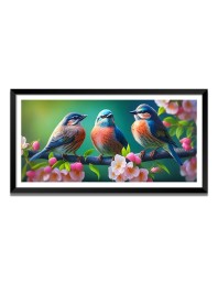 Nature Landscape Floating Frame Scenery Digital Print - (I5877) - 12x24 inch Modern Nature Wall Art for Living Room, Bedroom, Office, Hotels, Drawing Room