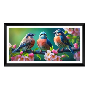 Nature Landscape Floating Frame Scenery Digital Print - (I5877) - 12x24 inch Modern Nature Wall Art for Living Room, Bedroom, Office, Hotels, Drawing Room