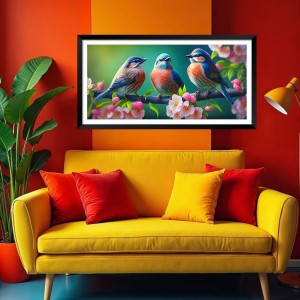 Nature Landscape Floating Frame Scenery Digital Print - (I5877) - 12x24 inch Modern Nature Wall Art for Living Room, Bedroom, Office, Hotels, Drawing Room