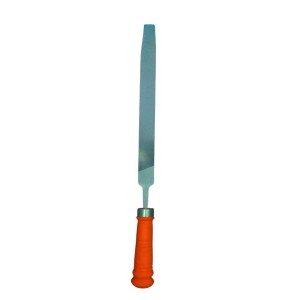 Flat Cut Hand File with Handle – High Carbon Steel Double Cut Metal File for Shaping, Smoothing & Deburring