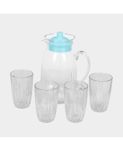 Hitech Sales White Lemon Jug with 4 Glasses - 1.2L Jar & 200ml Drinking Glasses Set Hitech Sales White Lemon Jug with 4 Glasses - 1.2L Jar & 200ml Drinking Glasses Set