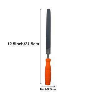 Nicholson Lima Plana Flat File – 12-Inch Double-Cut Hand File with Ergonomic Handle for Metal, Wood & Plastic – Heavy Duty High Carbon Steel Filing Tool (small)