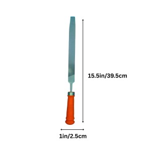 Flat Cut Hand File with Handle – High Carbon Steel Double Cut Metal File for Shaping, Smoothing & Deburring