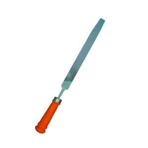 Flat Cut Hand File with Handle – High Carbon Steel Double Cut Metal File for Shaping, Smoothing & Deburring