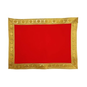 Velvet Pooja Cloth | Bhakti Lehar, Plain Altar Cloth for God Idols, Home Mandir, Temple and Pooja Ghar (16X12) Velvet Pooja Cloth | Bhakti Lehar, Plain Altar Cloth for God Idols, Home Mandir, Temple and Pooja Ghar (16X12)