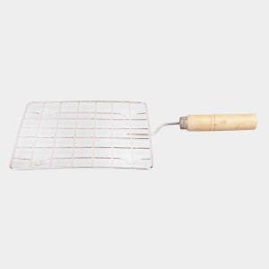 Stainless Steel Wire Roaster with Wooden Handle, 1 9CM*19CM (Pack of 1) Stainless Steel Wire Roaster with Wooden Handle, 1 9CM*19CM (Pack of 1)