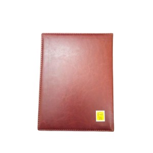 Leather Cover Hardbound Diary | New Year Daily Planner with Monthly Calendar | Office notebook Study & Personal Organizer Embossed Design | Daily Writing Journal (Brown)