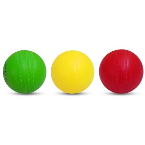 Hi Tech Sales Multicolor Plastic Cricket Balls | Lightweight and Durable Practice Balls for Kids and Adults | Indoor & Outdoor Play (Yellow, Red, Green) (Medium, 3, Count)