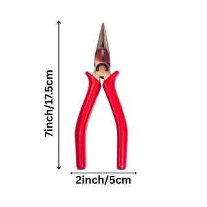Long Nose Pliers – Precision Needle Nose Plier with Red Grip for DIY, Craft, Electrical & Repair Work Long Nose Pliers – Precision Needle Nose Plier with Red Grip for DIY, Craft, Electrical & Repair Work