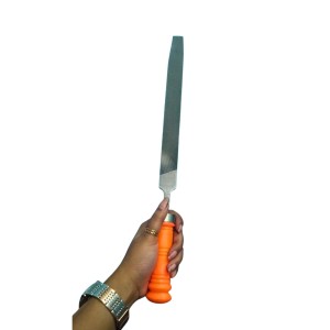 Flat Cut Hand File with Handle – High Carbon Steel Double Cut Metal File for Shaping, Smoothing & Deburring