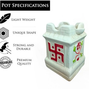 Ceramic Tulsi Pot for Home | Handmade, Vastu-Friendly, Tulsi Planter for Puja Mandir & Balcony Ceramic Tulsi Pot for Home | Handmade, Vastu-Friendly, Tulsi Planter for Puja Mandir & Balcony