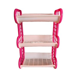 3-Tier Plastic Storage Rack Shelf for Kitchen, Bathroom, or Office | Multipurpose Organizer | Durable & Lightweight | Pink & Beige 3-Tier Plastic Storage Rack Shelf for Kitchen, Bathroom, or Office | Multipurpose Organizer | Durable & Lightweight | Pink & Beige
