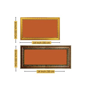 Maa Laxmi Ganesh, Saraswati Photo Frame - 8x14 Inch Brown Wooden Frame | Hindu Gods Wall Decor For Home & Office Maa Laxmi Ganesh, Saraswati Photo Frame - 8x14 Inch Brown Wooden Frame | Hindu Gods Wall Decor For Home & Office