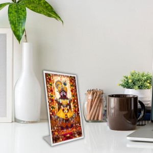 Car Desk/Table Top Jai Jagannath Acrylic L-Style Photo Stand - 5x7 Inches, Compact And Stylish Spiritual Display (F6655)