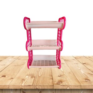 3-Tier Plastic Storage Rack Shelf for Kitchen, Bathroom, or Office | Multipurpose Organizer | Durable & Lightweight | Pink & Beige 3-Tier Plastic Storage Rack Shelf for Kitchen, Bathroom, or Office | Multipurpose Organizer | Durable & Lightweight | Pink & Beige