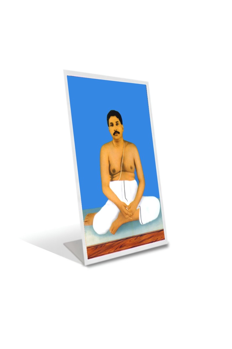 Car Desk/Table Top Sri Sri Sri Thakur Anukul Acrylic L-Style Photo Stand - 5x7 Inches, Compact And Stylish Spiritual Display (F6707)