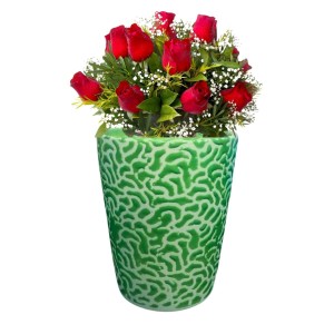 The Decor Green and White Hand-Painted Ceramic Planter – Modern Textured Flower Pot for Indoor Plants Succulents & Home Decor. (only Pot) The Decor Green and White Hand-Painted Ceramic Planter – Modern Textured Flower Pot for Indoor Plants Succulents & Home Decor. (only Pot)