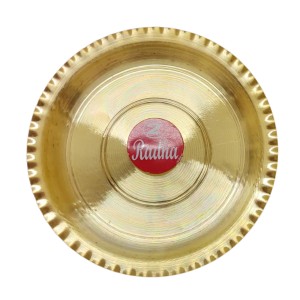 Small Brass Puja Thali/Bhog Thali for Mandir with Beautiful Design for Home & Temple Decoration & Gifting (11 cm)