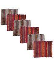 Hitech Sales Handmade Cotton Jute Aasan Mat for Pooja – Traditional Indian Prayer Mats with Multicolor Stripes – Recycled Fabric Woven Floor Mats for Meditation, Temple, or Home Use (6)