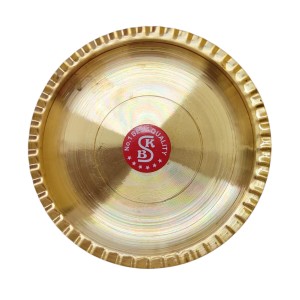 Small Brass Puja Thali/Bhog Thali for Mandir with Beautiful Design for Home & Temple Decoration & Gifting (12 cm)
