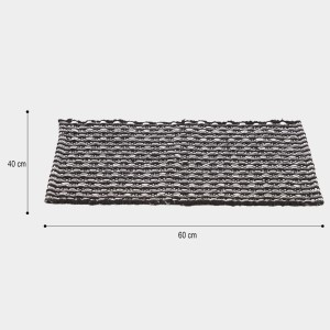 Home Beautiful Dark Grey Polyester Cotton Door Mat Home Beautiful Dark Grey Polyester Cotton Door Mat