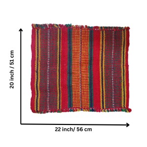 Hitech Sales Handmade Cotton Jute Aasan Mat for Pooja – Traditional Indian Prayer Mats with Multicolor Stripes – Recycled Fabric Woven Floor Mats for Meditation, Temple, or Home Use (8) Hitech Sales Handmade Cotton Jute Aasan Mat for Pooja – Traditional Indian Prayer Mats with Multicolor Stripes – Recycled Fabric Woven Floor Mats for Meditation, Temple, or Home Use (8)