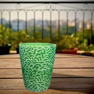 The Decor Green and White Hand-Painted Ceramic Planter – Modern Textured Flower Pot for Indoor Plants Succulents & Home Decor. (only Pot) The Decor Green and White Hand-Painted Ceramic Planter – Modern Textured Flower Pot for Indoor Plants Succulents & Home Decor. (only Pot)