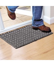 Home Beautiful Dark Grey Polyester Cotton Door Mat Home Beautiful Dark Grey Polyester Cotton Door Mat