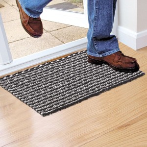 Home Beautiful Dark Grey Polyester Cotton Door Mat Home Beautiful Dark Grey Polyester Cotton Door Mat