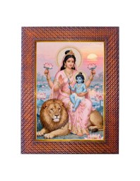 Mata Skandmata Photo Frame 15X19 Inch Religious Wall & Table Decor Frame | Mata Skandmata Spiritual Photo Frame For Home, Temple & Office (F18389X15X19)