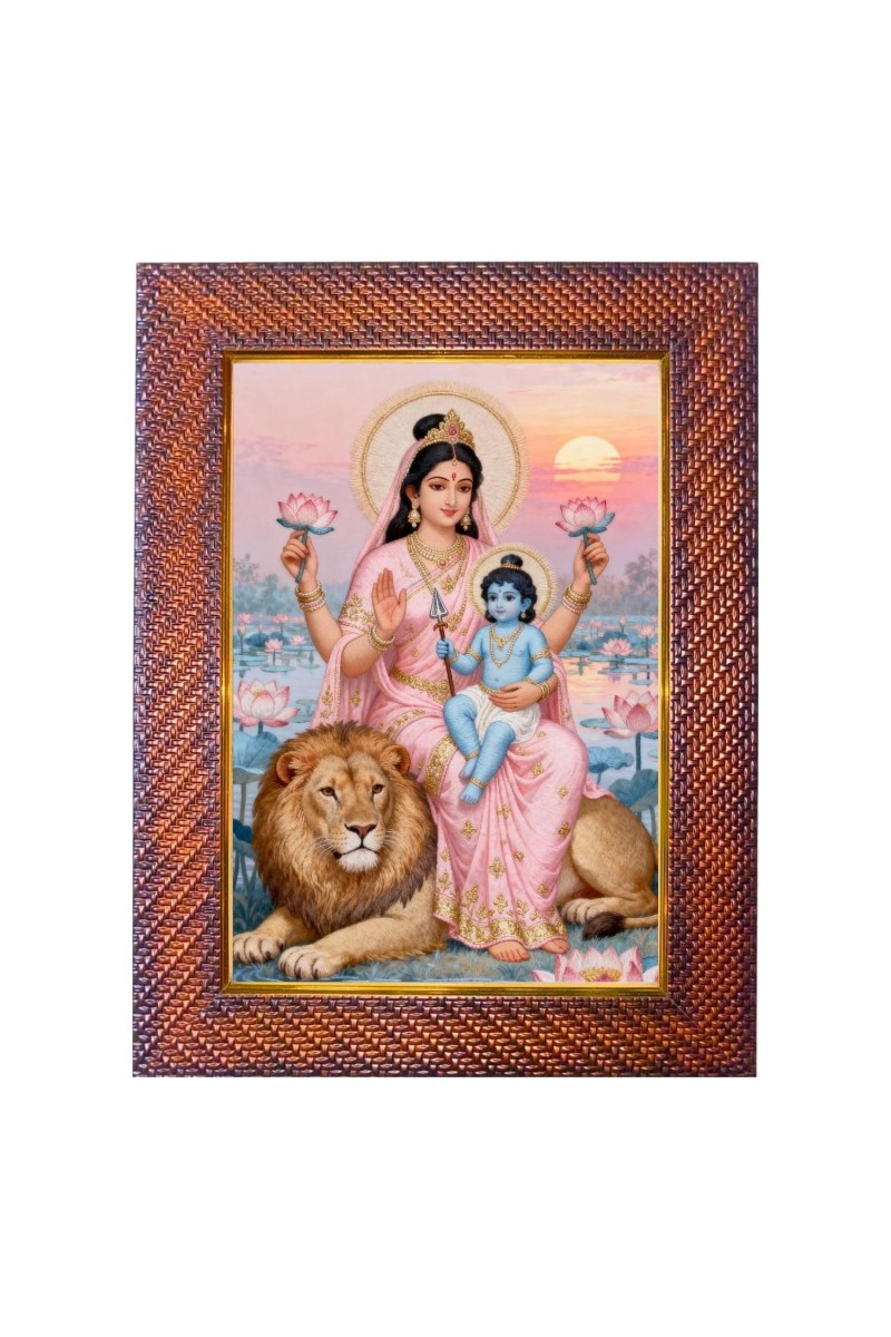 Mata Skandmata Photo Frame 15X19 Inch Religious Wall & Table Decor Frame | Mata Skandmata Spiritual Photo Frame For Home, Temple & Office (F18389X15X19)