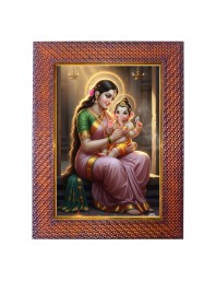 Maa Parvati Lord Shiva Photo Frame Religious Wall & Table Decor Frame | Maa Parvati Lord Shiva Spiritual Photo Frame For Home, Temple & Office | Decorative Hindu God & Goddess Frame (Pa