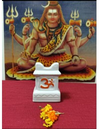 HI TECH Sales Tulsi Ceramic Mandir | Traditional Tulsi Plant Pot with Om & Swastik Symbols | Sacred Hindu Planter for Home & Temple Use(White)