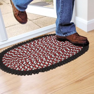 Home Beautiful Black Polyester Door Mat Home Beautiful Black Polyester Door Mat