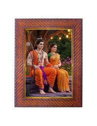 Lord Krishna Photo Frame 19X23 Inch Religious Wall & Table Decor Frame | Lord Krishna Spiritual Photo Frame For Home, Temple & Office | Decorative Hindu God & Goddess Frame (Pack Of 1) (F18174)