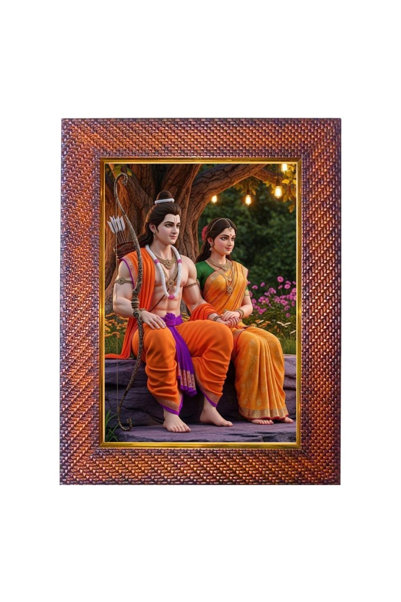 Lord Krishna Photo Frame 19X23 Inch Religious Wall & Table Decor Frame | Lord Krishna Spiritual Photo Frame For Home, Temple & Office | Decorative Hindu God & Goddess Frame (Pack Of 1) (F18174)