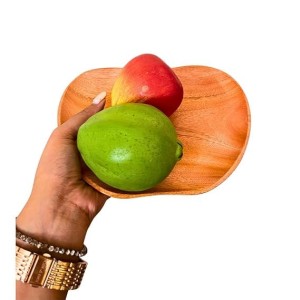 Segun Wooden Serving Tray Rustic Platter Fruit Shaped Board Decorative Kitchen Display Natural Wood Home Decor 7.5/6 inch