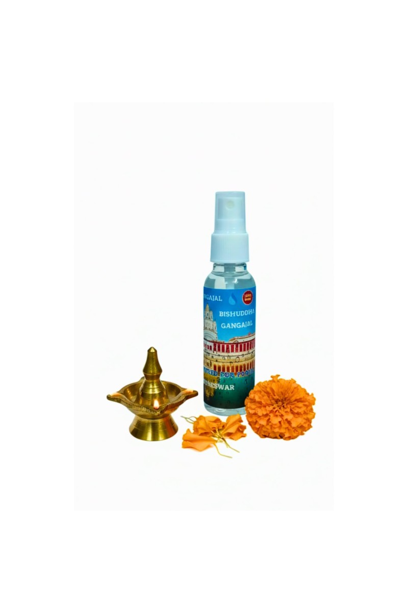 Gangajal Spray Bottle from Dakshineswar Temple | Pure Holy Ganga Jal for Pooja & Religious Rituals | Sanctified Gangajal for Home, Temple & Auspicious Ceremonies | Easy Use Spray Bottle (100ml)