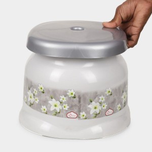 Royal Plastic Bathroom Stool with Floral Design – Lightweight, Durable & Multipurpose – White & Grey (Standard Size) Royal Plastic Bathroom Stool with Floral Design – Lightweight, Durable & Multipurpose – White & Grey (Standard Size)