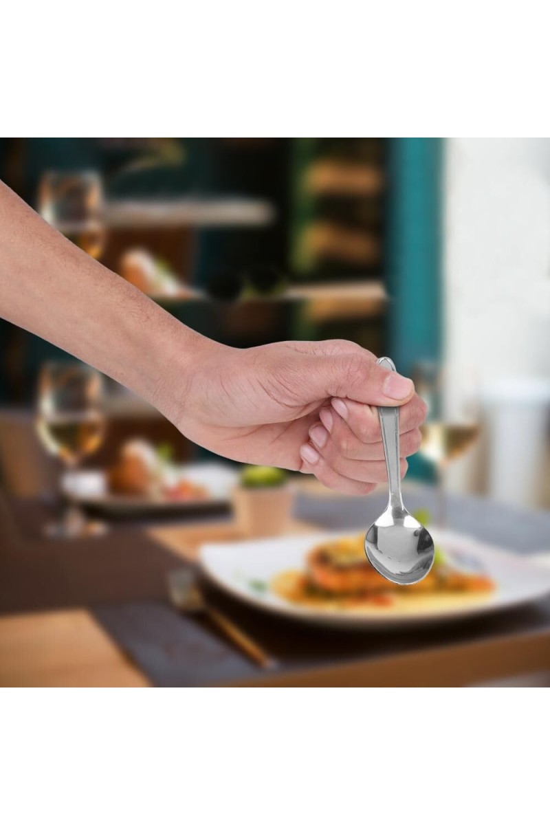 Stainless Steel Spoon, 5.2 in Length (Pack of 4)