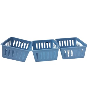 Basic Square Mini Bin Storage Trays, Small Organizing Bins, Plastic Storage Containers, Stackable Storage Bins, Home Office Organization, Multi-Purpose Storage Trays 3PK (Blue) Basic Square Mini Bin Storage Trays, Small Organizing Bins, Plastic Storage Containers, Stackable Storage Bins, Home Office Organization, Multi-Purpose Storage Trays 3PK (Blue)