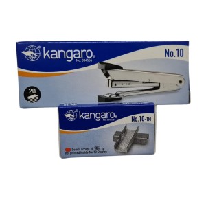 Kangaro No. 10 Round Edge Stapler with 1 Box Staples | Standard Stapler with Quick Loading Mechanism | Sturdy & Durable for Long Time Use | Color May Vary Kangaro No. 10 Round Edge Stapler with 1 Box Staples | Standard Stapler with Quick Loading Mechanism | Sturdy & Durable for Long Time Use | Color May Vary